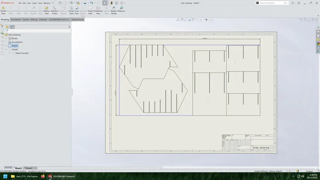 Sheet two cut list in Solidworks