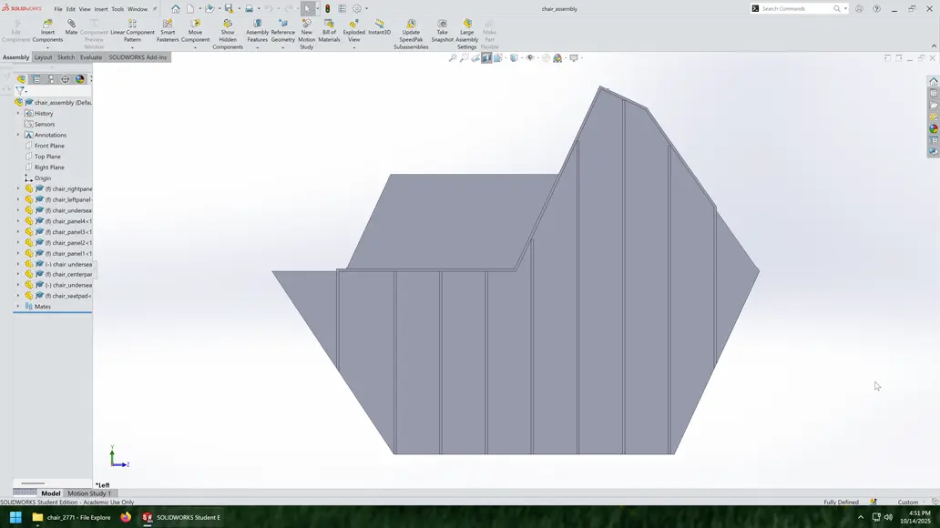 Side section view of model